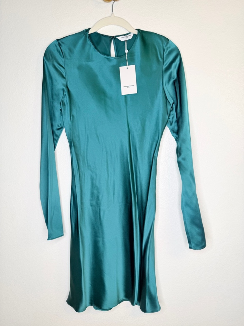 NWT ✨ Amanda Uprichard Emerald Green 100% Silk Dress Sz Medium